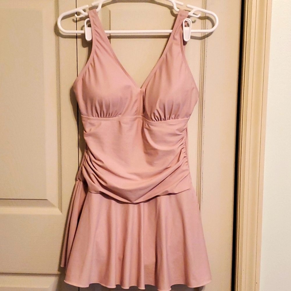 Pink  Skirted bathing suit